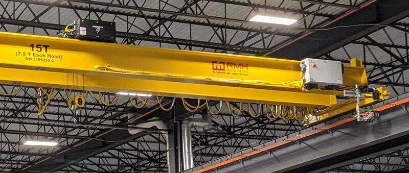 Top-Running Overhead Bridge Crane installation for heavy manufacturing plant